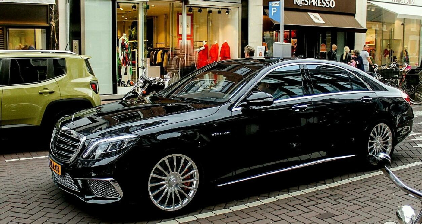 The Mercedes S class AMG sports luxury limousine