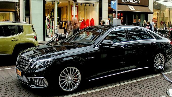 The Mercedes S class AMG sports luxury limousine